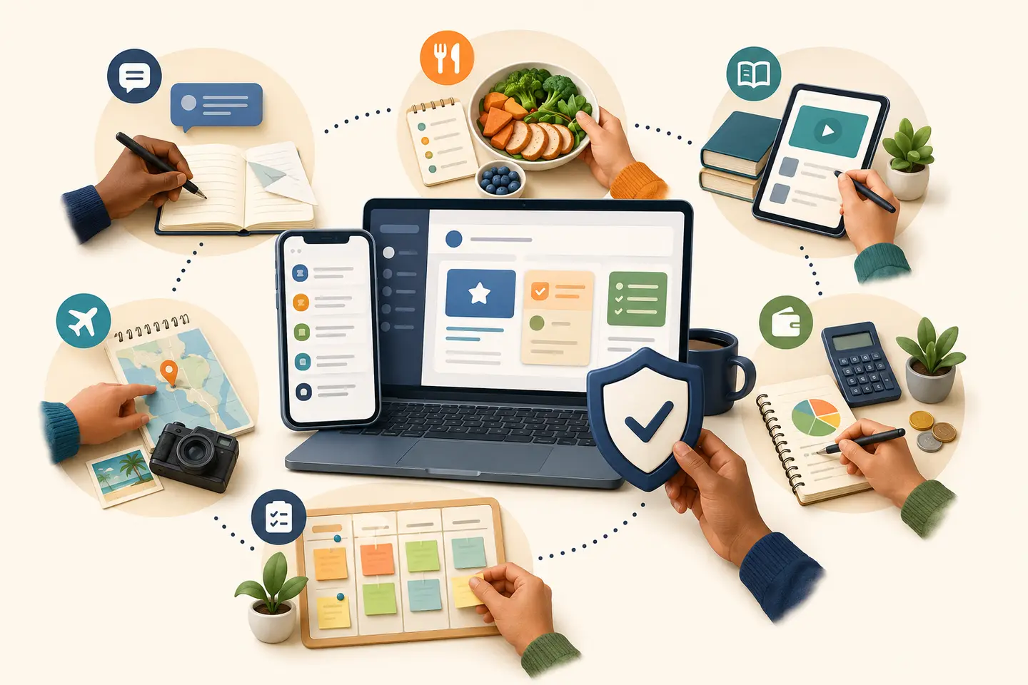 Everyday uses of AI for communication, meals, learning, travel, budgeting and planning